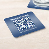 QR-code | Blauw (of elke kleur) Verloop Kartonnen Onderzetters (Schuin)
