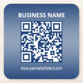 QR-code | Blauw (of elke kleur) Verloop Kartonnen Onderzetters (Voorkant)