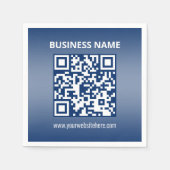 QR-code | Blauw (of elke kleur) Verloop Servet (Voorkant)
