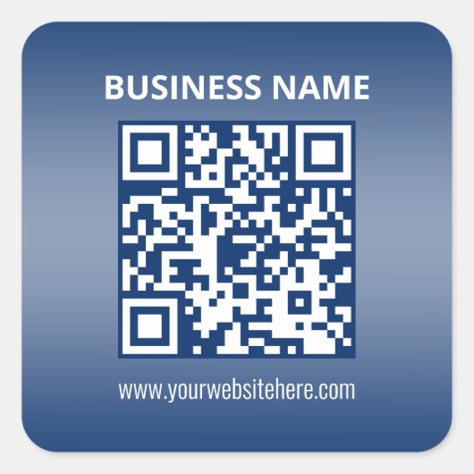 QR-code | Blauw (of elke kleur) Verloop Vierkante Sticker (Voorkant)