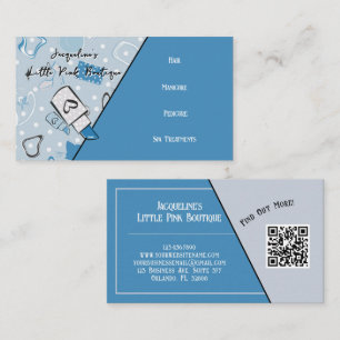 QR-code Blauw Vrouwelijk Midden-Eeuwse Salon III Visitekaartje