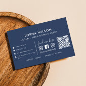 QR Code Blauw & Wit Professionele Notaris Visitekaartje