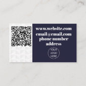 QR-code blauw-wit Visitekaartje (Achterkant)