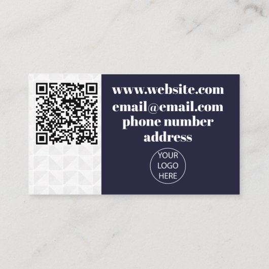 QR-code blauw-wit Visitekaartje (Achterkant)