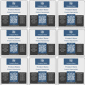 QR-code Blauw Zwart Wit Vierkant Container Label (Voorkant)