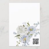 QR-code Blauwe Bloemen "Something Blue" Bruidsfees Kaart (Achterkant)
