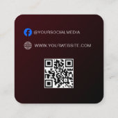 QR-code | Blauwe kledinglabel Prijskaartje Contactkaartje (Achterkant)