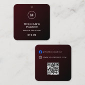 QR-code | Blauwe kledinglabel Prijskaartje Contactkaartje (Voorkant / Achterkant)