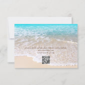 QR Code Blauwe Oceaan Golven Tropisch Strand Bruil Save The Date (Achterkant)