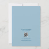 QR Code Blauwe Oceaan Palmboom Strand Bruiloft Kaart (Achterkant)