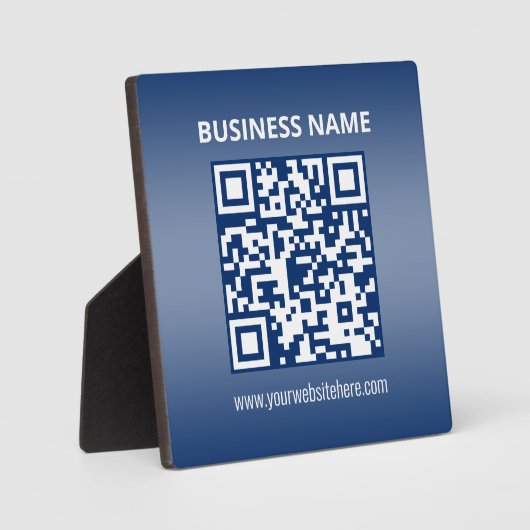 QR-code | Blauwe (of elke kleur) verloop Fotoplaat (Voorkant)