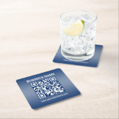 QR-code | Blauwe (of elke kleur) verloop Kartonnen Onderzetters (Insitu)