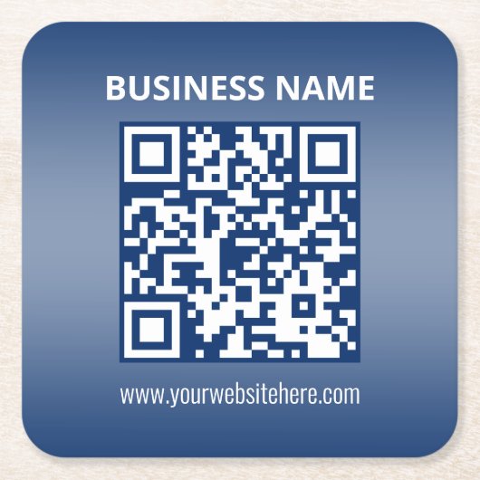 QR-code | Blauwe (of elke kleur) verloop Kartonnen Onderzetters (Voorkant)