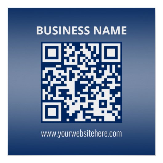 QR-code | Blauwe (of elke kleur) verloop Perfect Poster (Voorkant)