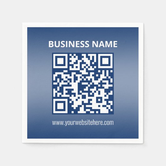QR-code | Blauwe (of elke kleur) verloop Servet (Voorkant)