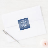 QR-code | Blauwe (of elke kleur) verloop Vierkante Sticker (Envelop)
