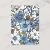 qr code Blauwe Periwinkle Wildbloemen Bruiloft Informatiekaartje (Achterkant)