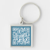  QR-code Blauwe Sleutelhanger (Voorkant)