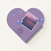 QR Code Blauwe Vlinder Flutter Journaal Notitieboek (Achterkant)