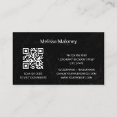 QR-code | Blauwe Waterverf Boho Floral Visitekaartje (Achterkant)