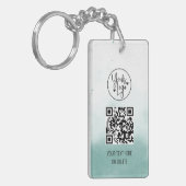 QR Code Blauwe Waterverf Zakelijke Logo Profession Sleutelhanger (Voorkant Links)