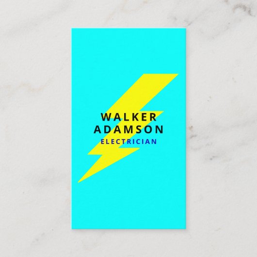 (QR Code & Bliksem) De moderne Elektriciënsdienst Visitekaartje (Voorkant)