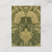 qr code  Bloemen Art Nouveau Bruiloft Informatiekaartje (Achterkant)