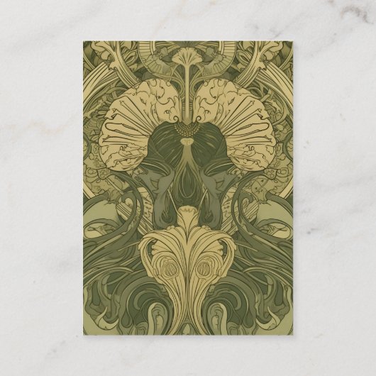 qr code  Bloemen Art Nouveau Bruiloft Informatiekaartje (Achterkant)