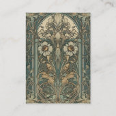 qr code  Bloemen Art Nouveau Bruiloft Informatiekaartje (Achterkant)