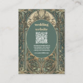 qr code  Bloemen Art Nouveau Bruiloft Informatiekaartje (Voorkant)