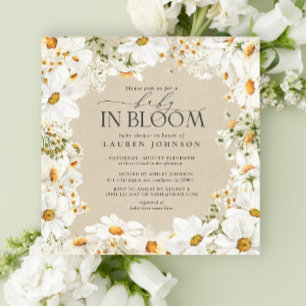 QR Code Bloemen Daisy Baby in Bloom Rustieke Douch Kaart