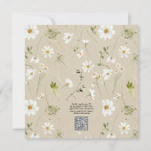 QR Code Bloemen Daisy Baby in Bloom Rustieke Douch Kaart (Achterkant)
