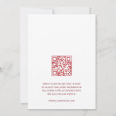 QR-code | Bloemrijk Roze Chinees-Amerikaanse Trouw Kaart (Achterkant)
