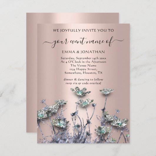 QR CODE Bloemrijke Weide Wilde Bloemen Groene Plan (Voorkant / Achterkant)