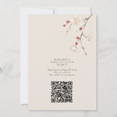 QR Code  Blossom Meisje Rood Baby shower Kaart (Achterkant)
