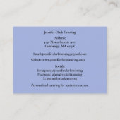 QR Code Blue Art Teacher Tutor Art Class  Visitekaartje (Achterkant)