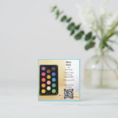 QR Code Blue Artist Tutor Educator Art teacher  Vierkante Visitekaartje (Staand voorkant)