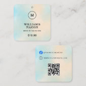 QR Code | Blue Clothing Label Price Hang Tag (Voorkant / Achterkant)