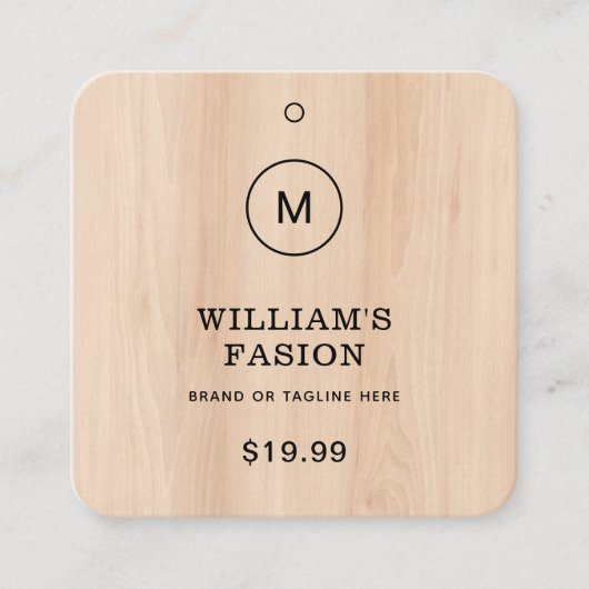 QR Code | Blue Clothing Label Price Hang Tag (Voorkant)