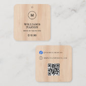 QR Code | Blue Clothing Label Price Hang Tag (Voorkant / Achterkant)