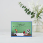 QR Code Blue Grade School Preschool Teacher  Visitekaartje (Staand voorkant)