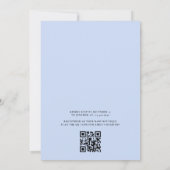 QR Code Blue Ribbon Waterverf Bow Boy Baby shower Kaart (Achterkant)