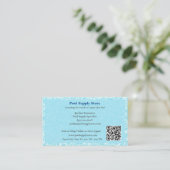 QR Code Blue Swimming Pool Water Pool Contractor   Visitekaartje (Staand voorkant)