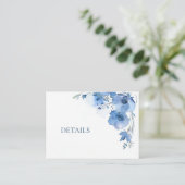 QR Code Blue Watercolor Flower  Informatiekaartje (Staand voorkant)