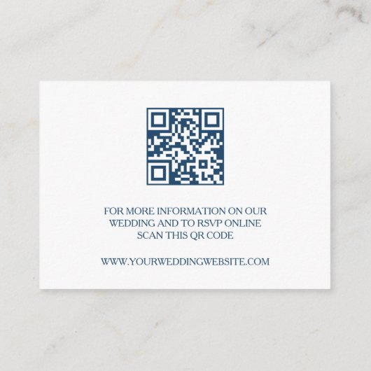 QR Code Blue Watercolor Flower  Informatiekaartje (Achterkant)