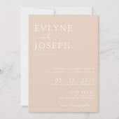 QR Code Blush Minimalistische Boho Neutral Wedding Kaart (Voorkant)