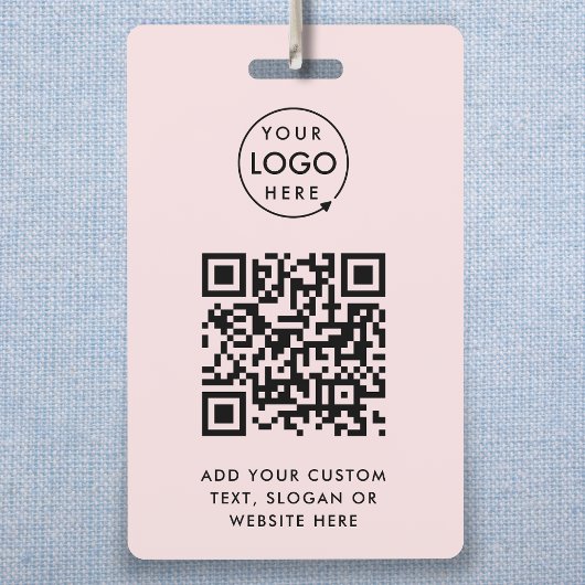 QR-code | Blush Pink Business Logo Professional Badge