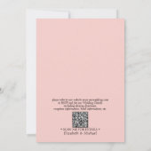 QR Code Blush Pink Classic Monogram Weddenschap Kaart (Achterkant)