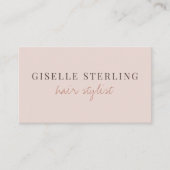 QR Code Blush Pink Hair Stylist Visitekaartje (Voorkant)