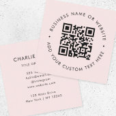 QR Code | Blush Pink Modern Professional Vierkante Visitekaartje